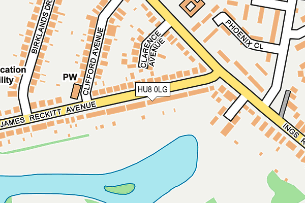 HU8 0LG map - OS OpenMap – Local (Ordnance Survey)