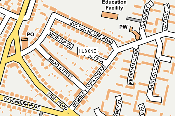 HU8 0NE map - OS OpenMap – Local (Ordnance Survey)