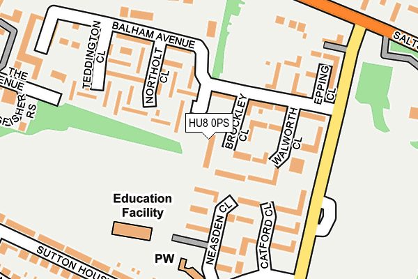 HU8 0PS map - OS OpenMap – Local (Ordnance Survey)