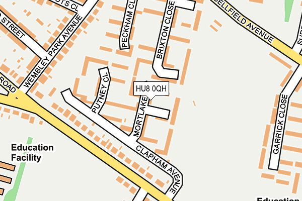 HU8 0QH map - OS OpenMap – Local (Ordnance Survey)