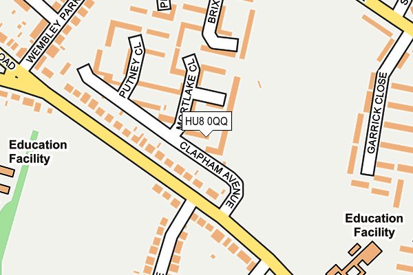 HU8 0QQ map - OS OpenMap – Local (Ordnance Survey)