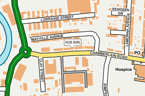 HU8 8HN map - OS OpenMap – Local (Ordnance Survey)
