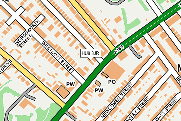 HU8 8JR map - OS OpenMap – Local (Ordnance Survey) HU8 8JR map - OS OpenMap – Local (Ordnance Survey)