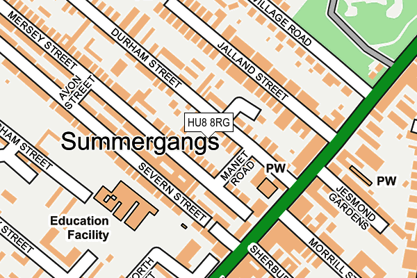 HU8 8RG map - OS OpenMap – Local (Ordnance Survey) HU8 8RG map - OS OpenMap – Local (Ordnance Survey)
