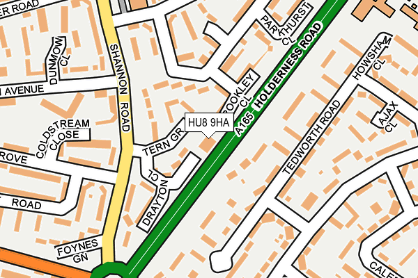 HU8 9HA map - OS OpenMap – Local (Ordnance Survey) HU8 9HA map - OS OpenMap – Local (Ordnance Survey)