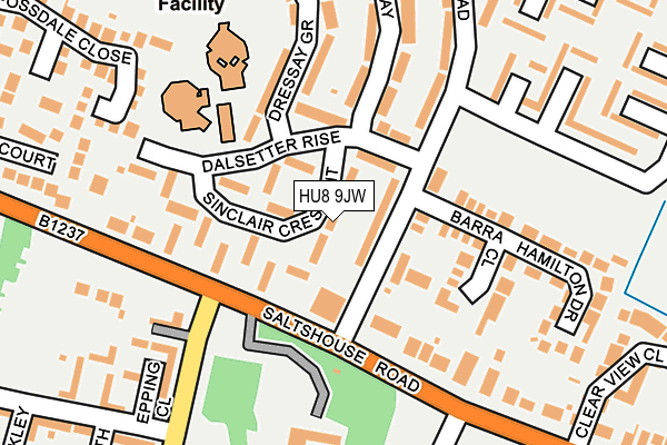 HU8 9JW map - OS OpenMap – Local (Ordnance Survey)