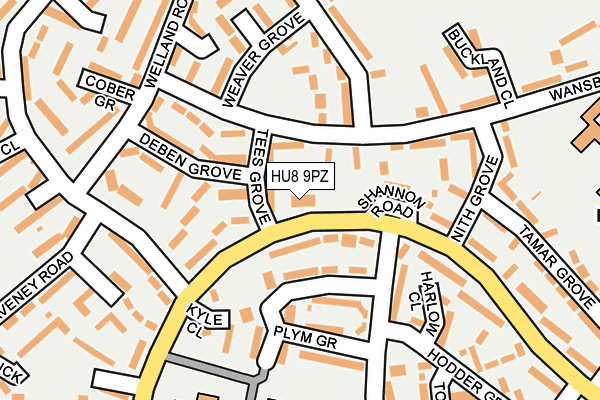 HU8 9PZ map - OS OpenMap – Local (Ordnance Survey) HU8 9PZ map - OS OpenMap – Local (Ordnance Survey)