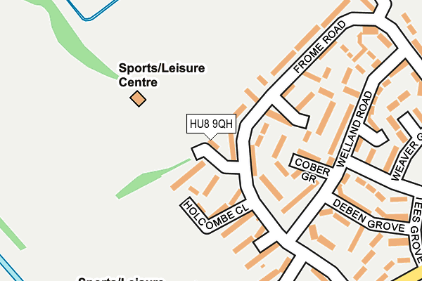 HU8 9QH map - OS OpenMap – Local (Ordnance Survey)