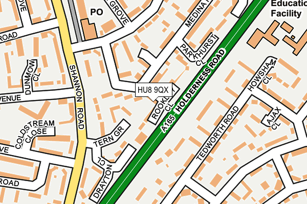 HU8 9QX map - OS OpenMap – Local (Ordnance Survey) HU8 9QX map - OS OpenMap – Local (Ordnance Survey)