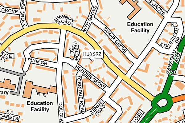 HU8 9RZ map - OS OpenMap – Local (Ordnance Survey)