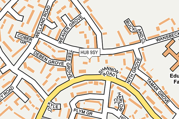 HU8 9SY map - OS OpenMap – Local (Ordnance Survey) HU8 9SY map - OS OpenMap – Local (Ordnance Survey)
