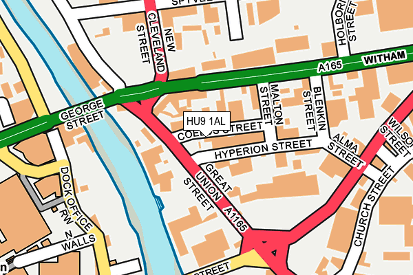 HU9 1AL map - OS OpenMap – Local (Ordnance Survey) HU9 1AL map - OS OpenMap – Local (Ordnance Survey)
