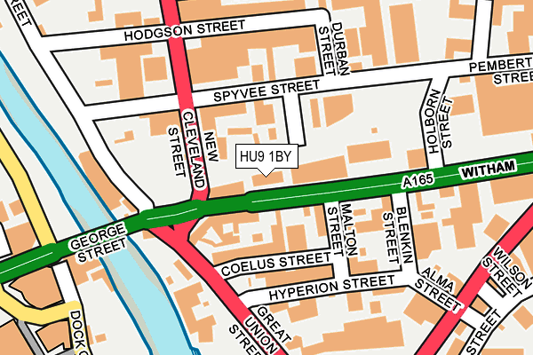 HU9 1BY map - OS OpenMap – Local (Ordnance Survey) HU9 1BY map - OS OpenMap – Local (Ordnance Survey)