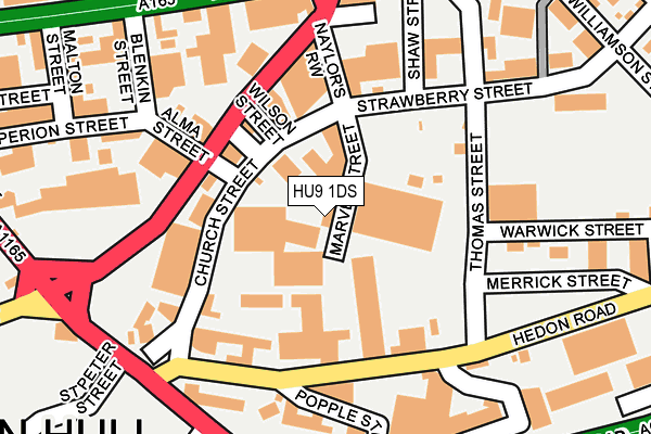 HU9 1DS map - OS OpenMap – Local (Ordnance Survey)