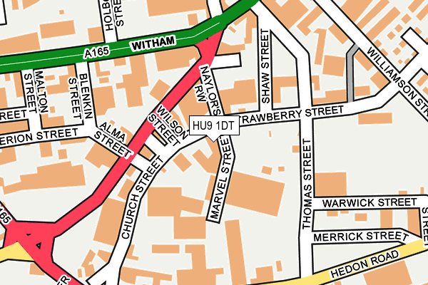 HU9 1DT map - OS OpenMap – Local (Ordnance Survey) HU9 1DT map - OS OpenMap – Local (Ordnance Survey)