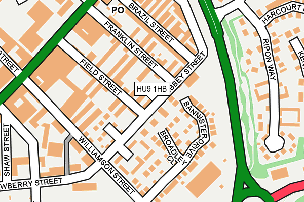 HU9 1HB map - OS OpenMap – Local (Ordnance Survey) HU9 1HB map - OS OpenMap – Local (Ordnance Survey)