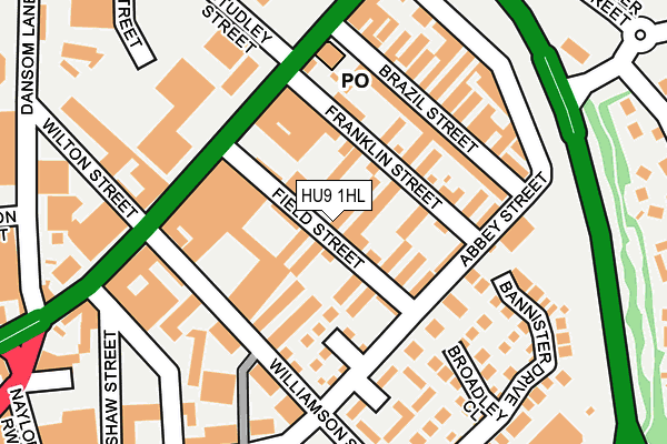 HU9 1HL map - OS OpenMap – Local (Ordnance Survey) HU9 1HL map - OS OpenMap – Local (Ordnance Survey)