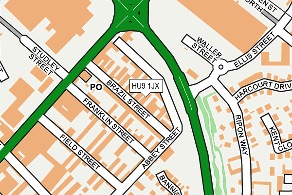 HU9 1JX map - OS OpenMap – Local (Ordnance Survey) HU9 1JX map - OS OpenMap – Local (Ordnance Survey)