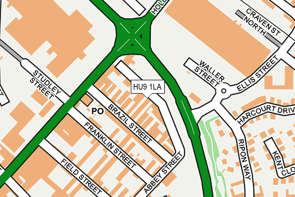 HU9 1LA map - OS OpenMap – Local (Ordnance Survey) HU9 1LA map - OS OpenMap – Local (Ordnance Survey)