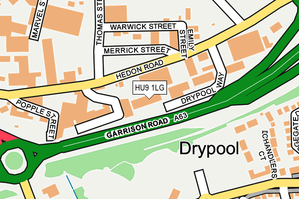 HU9 1LG map - OS OpenMap – Local (Ordnance Survey) HU9 1LG map - OS OpenMap – Local (Ordnance Survey)