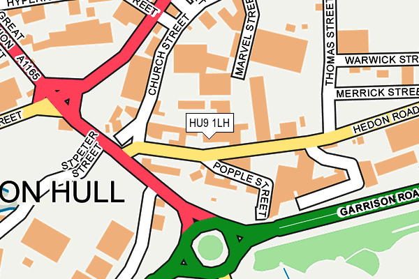 HU9 1LH map - OS OpenMap – Local (Ordnance Survey) HU9 1LH map - OS OpenMap – Local (Ordnance Survey)