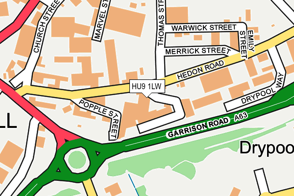 HU9 1LW map - OS OpenMap – Local (Ordnance Survey) HU9 1LW map - OS OpenMap – Local (Ordnance Survey)