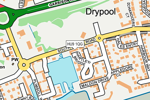 HU9 1QG map - OS OpenMap – Local (Ordnance Survey)