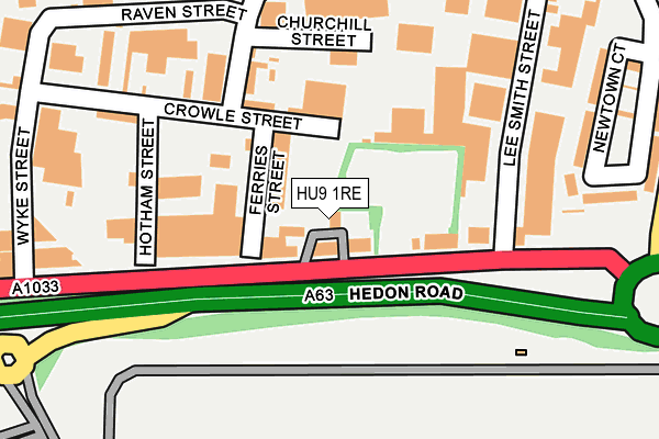 HU9 1RE map - OS OpenMap – Local (Ordnance Survey) HU9 1RE map - OS OpenMap – Local (Ordnance Survey)