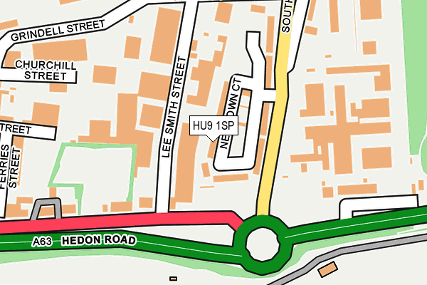 HU9 1SP map - OS OpenMap – Local (Ordnance Survey) HU9 1SP map - OS OpenMap – Local (Ordnance Survey)
