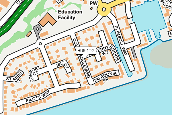 HU9 1TG map - OS OpenMap – Local (Ordnance Survey)
