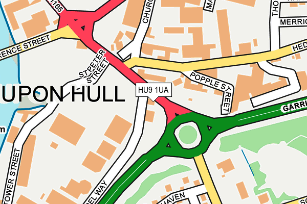 HU9 1UA map - OS OpenMap – Local (Ordnance Survey) HU9 1UA map - OS OpenMap – Local (Ordnance Survey)