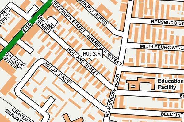 HU9 2JR map - OS OpenMap – Local (Ordnance Survey) HU9 2JR map - OS OpenMap – Local (Ordnance Survey)