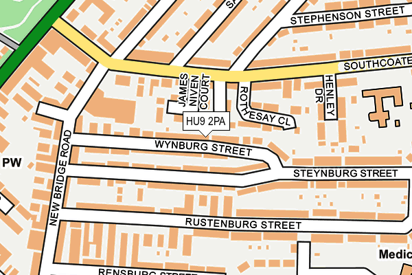 HU9 2PA map - OS OpenMap – Local (Ordnance Survey) HU9 2PA map - OS OpenMap – Local (Ordnance Survey)