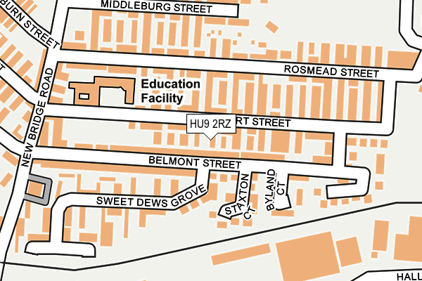 HU9 2RZ map - OS OpenMap – Local (Ordnance Survey) HU9 2RZ map - OS OpenMap – Local (Ordnance Survey)
