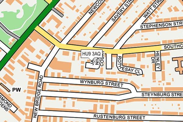 HU9 3AQ map - OS OpenMap – Local (Ordnance Survey)
