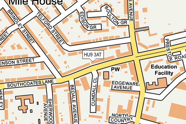 HU9 3AT map - OS OpenMap – Local (Ordnance Survey) HU9 3AT map - OS OpenMap – Local (Ordnance Survey)