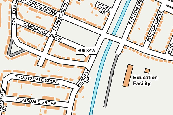 HU9 3AW map - OS OpenMap – Local (Ordnance Survey) HU9 3AW map - OS OpenMap – Local (Ordnance Survey)