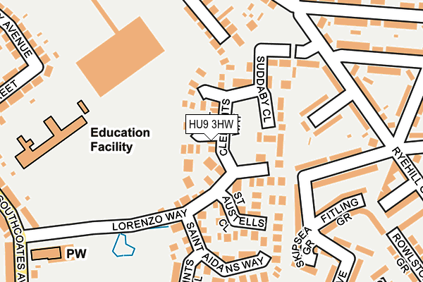 HU9 3HW map - OS OpenMap – Local (Ordnance Survey)