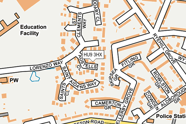 HU9 3HX map - OS OpenMap – Local (Ordnance Survey) HU9 3HX map - OS OpenMap – Local (Ordnance Survey)