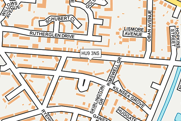 HU9 3NS map - OS OpenMap – Local (Ordnance Survey) HU9 3NS map - OS OpenMap – Local (Ordnance Survey)