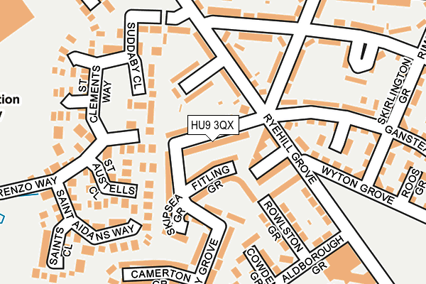 HU9 3QX map - OS OpenMap – Local (Ordnance Survey) HU9 3QX map - OS OpenMap – Local (Ordnance Survey)