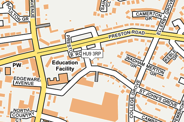 HU9 3RP map - OS OpenMap – Local (Ordnance Survey) HU9 3RP map - OS OpenMap – Local (Ordnance Survey)