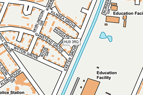 HU9 3RQ map - OS OpenMap – Local (Ordnance Survey)