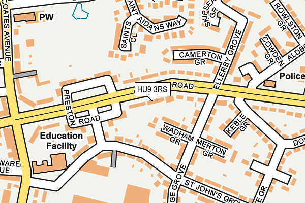 HU9 3RS map - OS OpenMap – Local (Ordnance Survey) HU9 3RS map - OS OpenMap – Local (Ordnance Survey)