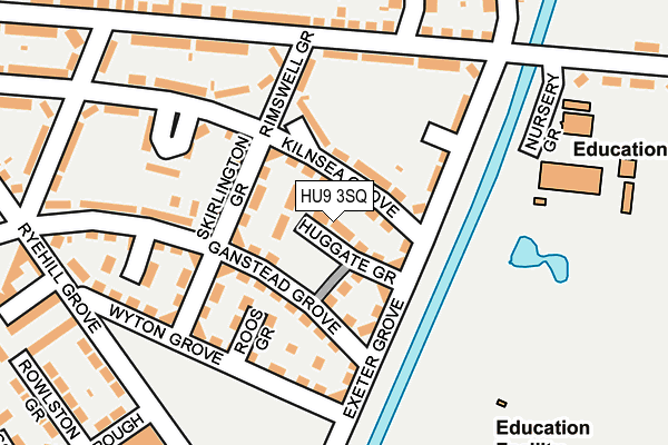 HU9 3SQ map - OS OpenMap – Local (Ordnance Survey)