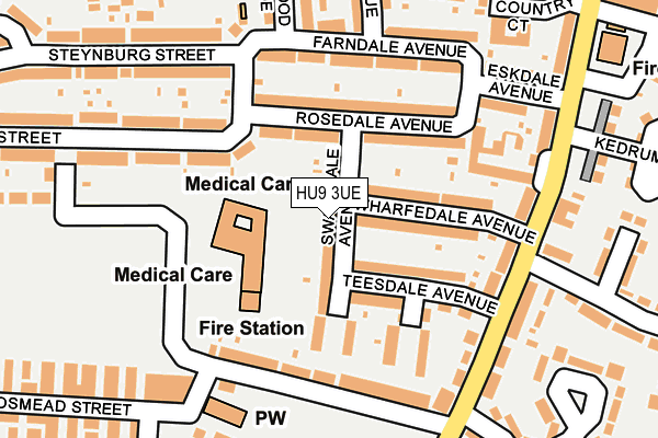 HU9 3UE map - OS OpenMap – Local (Ordnance Survey) HU9 3UE map - OS OpenMap – Local (Ordnance Survey)