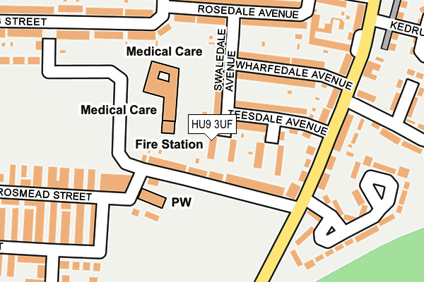 HU9 3UF map - OS OpenMap – Local (Ordnance Survey)