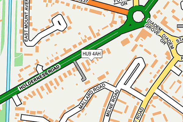 HU9 4AH map - OS OpenMap – Local (Ordnance Survey) HU9 4AH map - OS OpenMap – Local (Ordnance Survey)