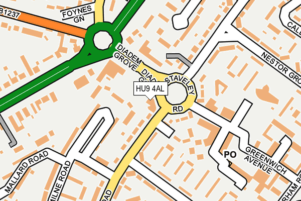 HU9 4AL map - OS OpenMap – Local (Ordnance Survey) HU9 4AL map - OS OpenMap – Local (Ordnance Survey)