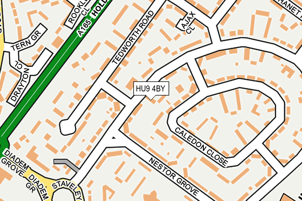 HU9 4BY map - OS OpenMap – Local (Ordnance Survey) HU9 4BY map - OS OpenMap – Local (Ordnance Survey)